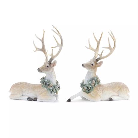 BRISÉS - Ens. déco table Melrose 2 pcs cerf brillant avec couronne
