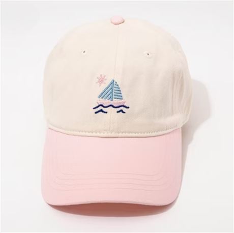 Casquette baseball voilier Frasier Sterling crème/rose coton ajustable