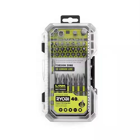 RYOBI — Embouts de vissage Impact Rated – ensemble de 40 pièces