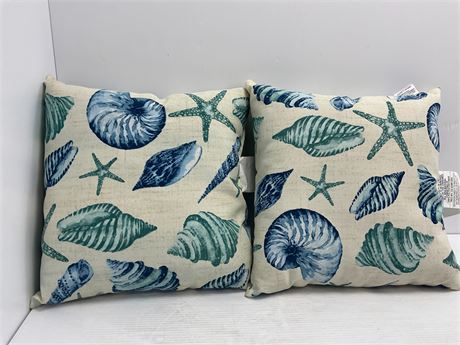 Ens. 2 - Coussin décoratif ext. Hampton Bay Nautical Baltic 18 x 18 po