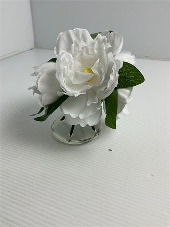 Fleurs décoratives plastique avec support