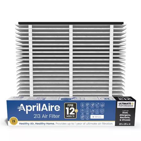 Filtre plissé AprilAire 213, 20 x 25 x 4 po MERV 13 FPR 12