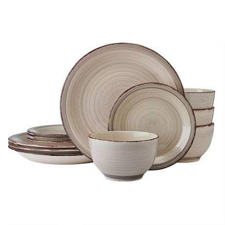 Ens. 8/12 pcs - vaisselle Pfaltzgraff Sadie crème, blanche