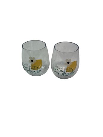 LOT DE 2 - Verres vin plastique 12 oz