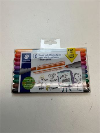 Marqueurs tableau papier Staedtler double pointe – lot de 10