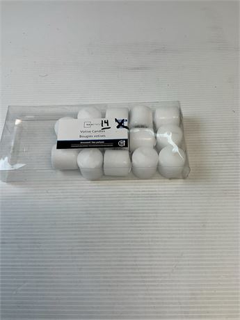 Bougies blanches non parfumées boîte de 14