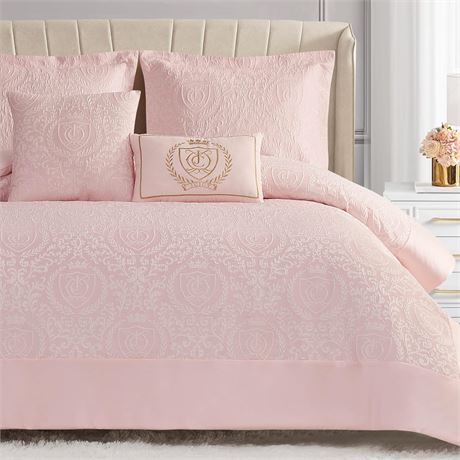 Ens. 5 pcs - édredon Juicy Couture Dovona Design + draps Queen