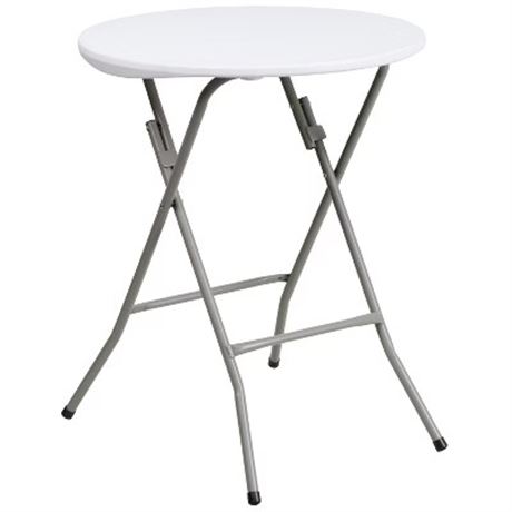 Table pliante ronde Flash Furniture 2 pi plastique blanc granit