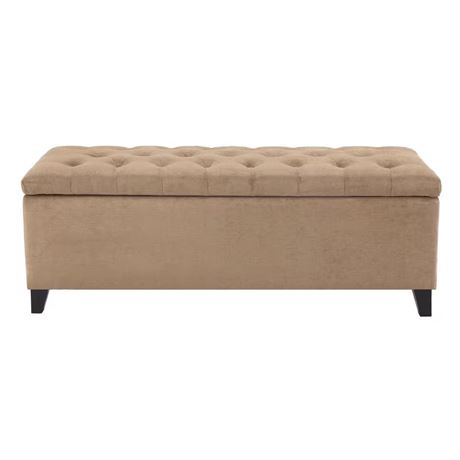 Banc rangement Sasha Sand touffeté 18,5 x 49 x 19,25 po