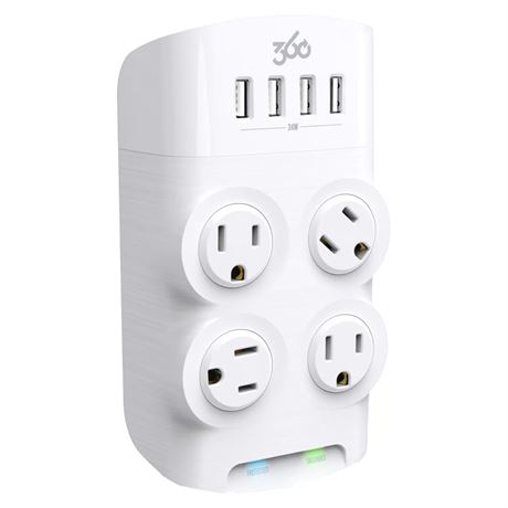 Multiprise murale 360 Electrical 4 prises parasurtension