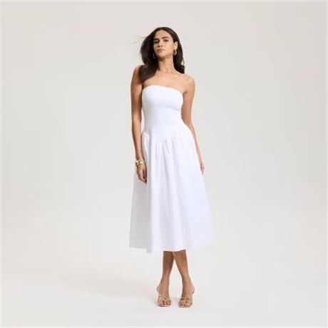 XS - Robe maxi A-line tricot tube sans manches A New Day - blanc frais