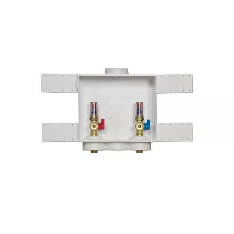 Valves laveuse Oatey Quadtro 1/2 po cuivre à souder x 3/4 po MHT avec prise