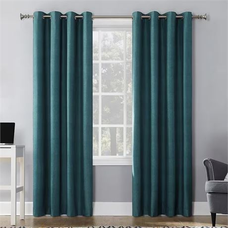 Rideau occultant Duran teal – 50 x 63 po, réduction du bruit