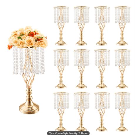 Centres table mariage VEVOR or cristal lot 12