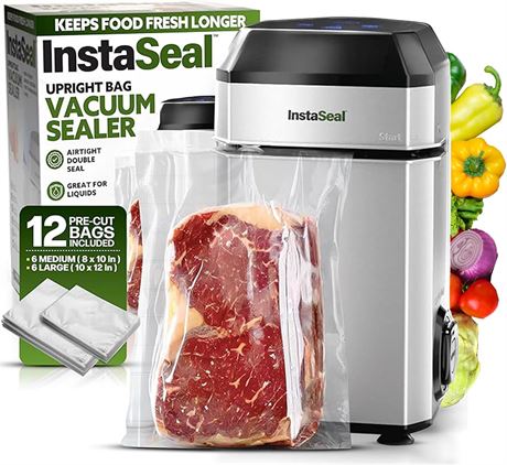 Scelleuse sous-vide InstaSeal + 12 sacs, conserve 5x plus longtemps