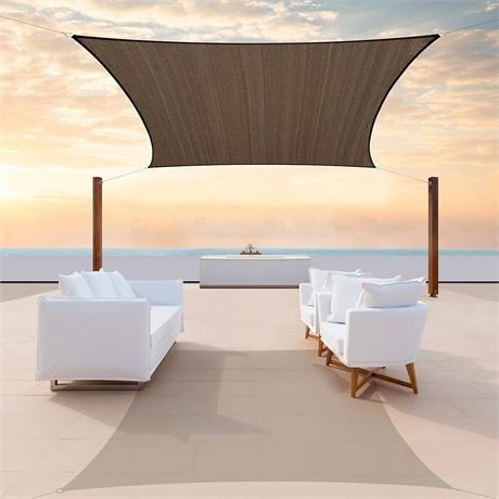 Voile ombrage rectangle 10 x 13 pi brun