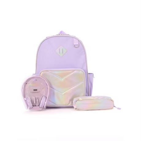 Sac à dos enfants Locker Club 16 L nylon + écouteurs + étui - lavande