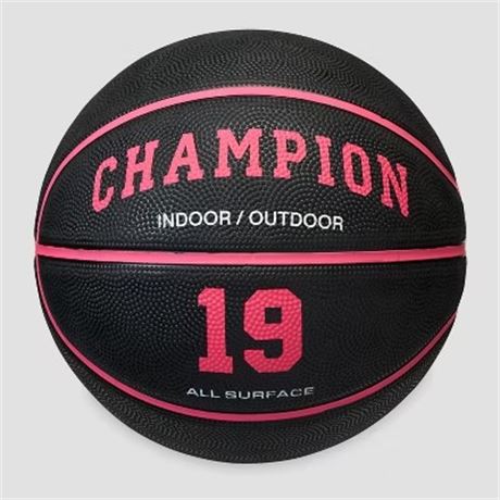 Ballon de basketball Champion Downtown 28,5 po - noir/rose
