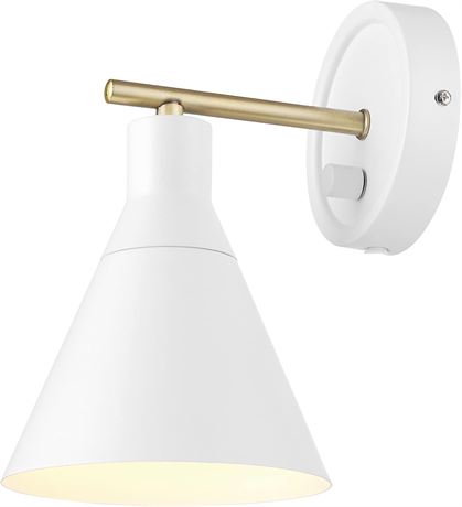 LIRE DESCRIPTION - Applique murale Globe Electric 1 lumière blanc mat/laiton