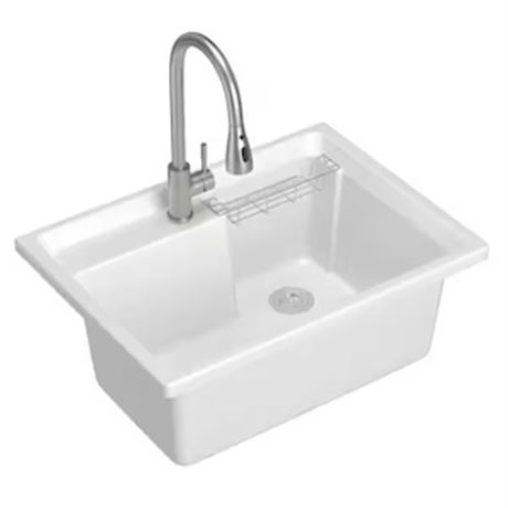 Cuve lessive/utilitaire à encastrer 30 x 22 po surface solide + eau