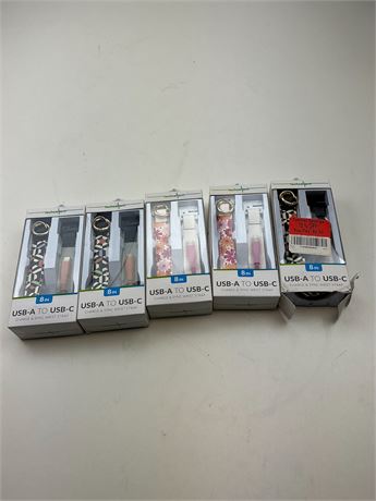 Bracelets câble USB-A vers USB-C – charge/sync (lot de 5)