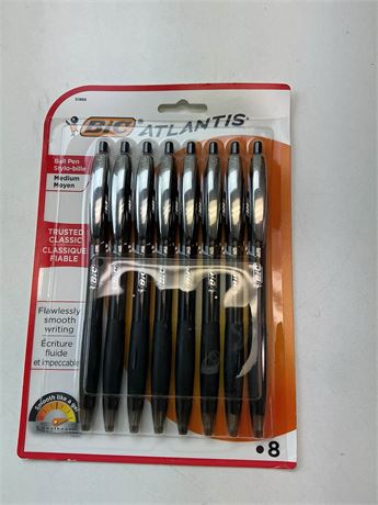 Stylos BIC Atlantis encre noire – lot de 8