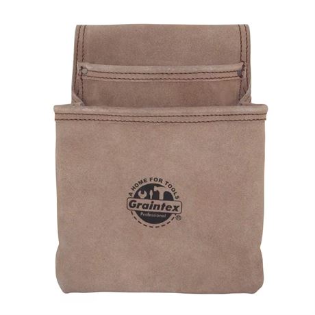 Pochette à clous et outils en suède 2 poches