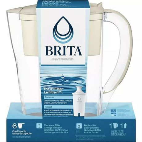Pichet filtrant Brita Space Saver 6 tasses avec filtre, beige