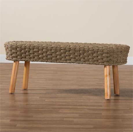 Banc bali & pari Denver jonc mer naturel brun clair et brun naturel