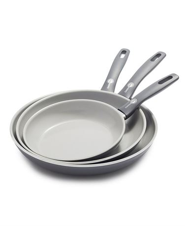 Ens. 3 - poêles antiadhésives céramique GreenPan Dover - gris