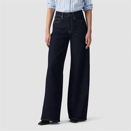 24 x 32 - Jeans Levi's 728 femmes taille haute jambe large - bleu