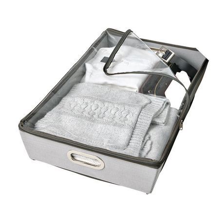 Mainstays — Rangement sous-lit roulant en tissu gris