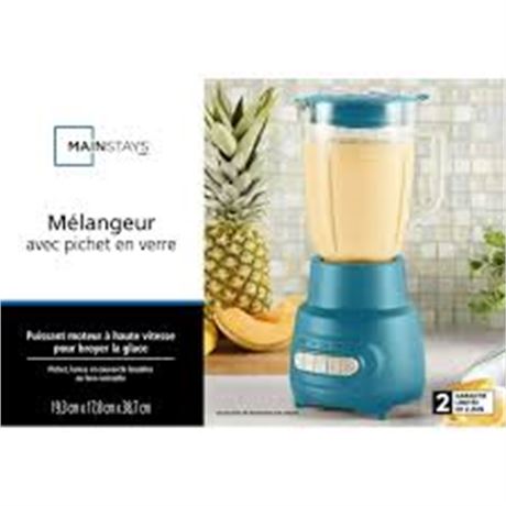 Blender Mainstays 5 vitesses bol verre 1,4 L
