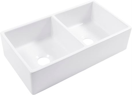 Évier de ferme Sinkology Turner 33 po argile cuite double cuve