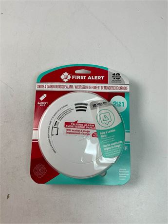 Détecteur fumée et CO First Alert avec pile 10 ans