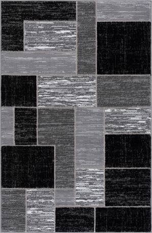 Tapis intérieur géom. LBaiet Solana 2 x 3 pi polypropylène noir rect.