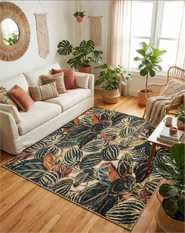 Tapis rectangulaire Blossom multi 7'10 x 10 pi