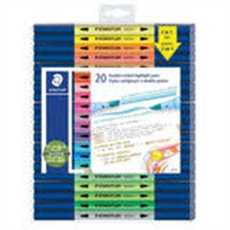 Surligneurs double pointe Staedtler paquet de 20