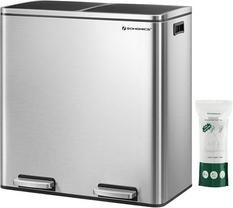 Poubelles SONGMICS cuisine 30 L x 2 avec sacs