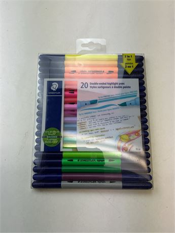 Surligneurs double pointe – lot de 20
