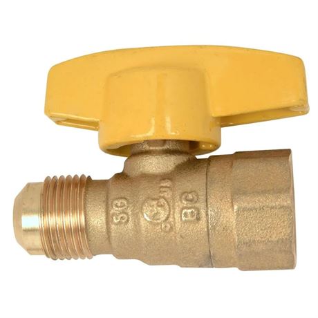 Vanne à bille gaz 1/2 po évasement DE x 1/2 po FIP