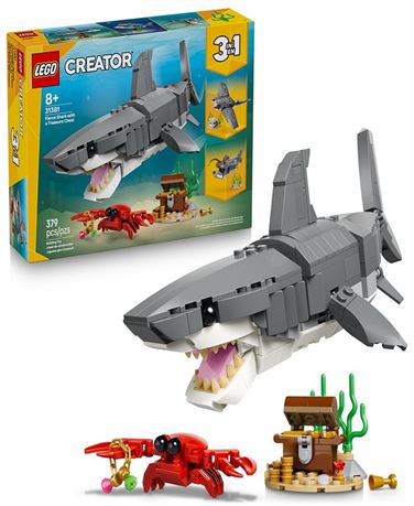 BOÎTE OUVERTE - LEGO Creator Requin féroce avec coffre au trésor 31381, 379 pcs