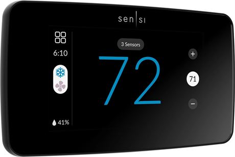 Thermostat intelligent Emerson Sensi noir biseauté compatible Wi-Fi