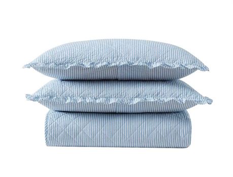 Ens. 3 pcs Queen - courtepointe Laura Ashley Oxford rayée