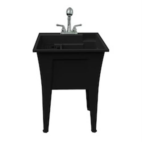 Cuve à lessive RuggedTub Nova 24 po noir tout-en-un robuste + robinet