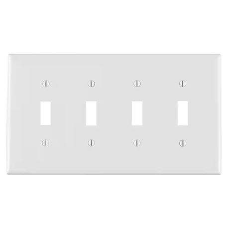Plaque murale interrupteur 4 postes blanche