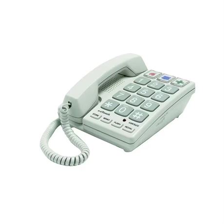 Téléphone filaire gros boutons sable