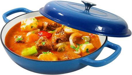 Cocotte en fonte émaillée avec couvercle usage intensif