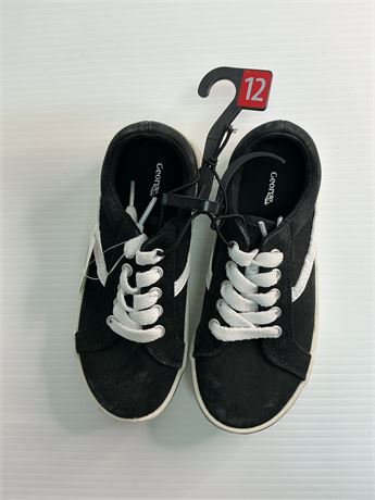 Souliers noir rayures blanc garçon George 12