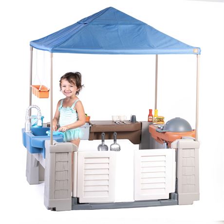 Centre de jeu gril et éclaboussures enfants + auvent et 61 accessoires
